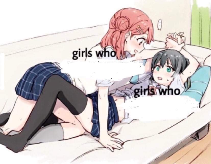 Flustered Anime Girls Blank Meme Template