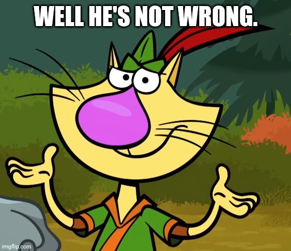 Confused Nature Cat 2 | WELL HE'S NOT WRONG. | image tagged in confused nature cat 2 | made w/ Imgflip meme maker