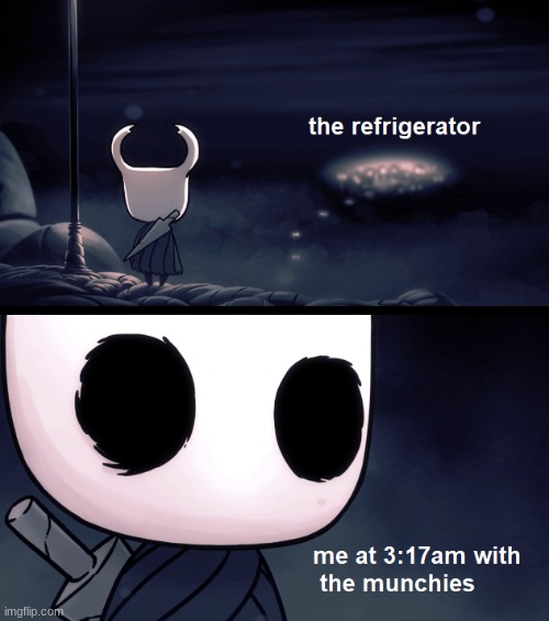 image tagged in 3 am,munchies,hollow knight | made w/ Imgflip meme maker