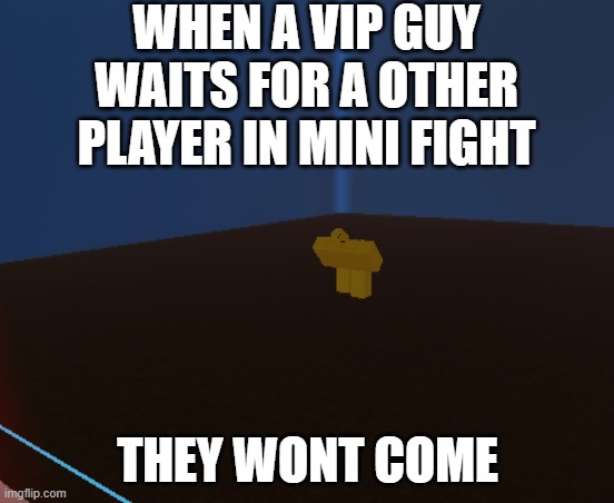 They wont come | WHEN A VIP GUY WAITS FOR A OTHER PLAYER IN MINI FIGHT; THEY WONT COME | image tagged in ragdollfight | made w/ Imgflip meme maker