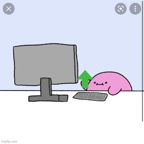 Kirby thumbs up while looking at a computer | image tagged in kirby thumbs up while looking at a computer | made w/ Imgflip meme maker