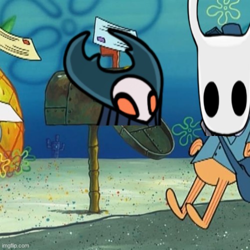 Queen's Gardens be like | image tagged in spongebob mailbox,hollow knight,memes | made w/ Imgflip meme maker