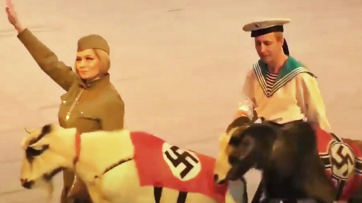 High Quality Russian nazi circus goats Blank Meme Template