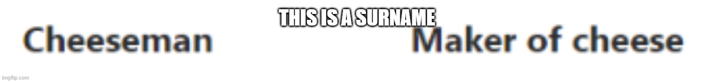 THIS IS A SURNAME | made w/ Imgflip meme maker
