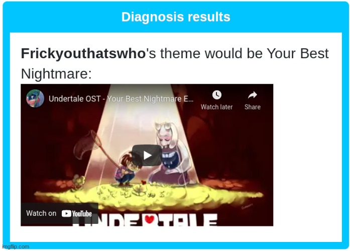 the result for my real name is Gaster's Theme | made w/ Imgflip meme maker