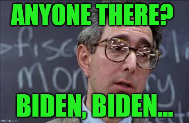 Joe Biden's Day Off | ANYONE THERE? BIDEN, BIDEN... | image tagged in ferris bueller ben stein,joe biden,cognitive skills | made w/ Imgflip meme maker
