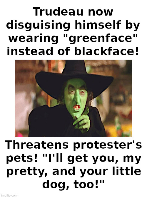 Trudeau now using new disguise: greenface! | image tagged in trudeau,blackface,covid,tyrant,truckers,convoy | made w/ Imgflip meme maker