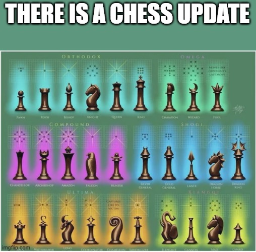 I found a chess update | THERE IS A CHESS UPDATE | image tagged in chess | made w/ Imgflip meme maker