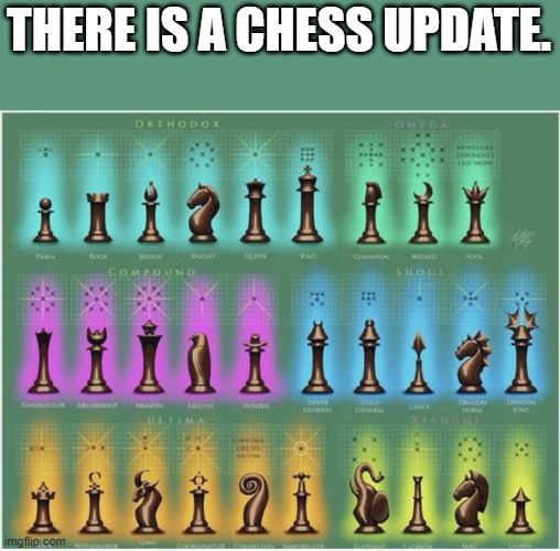 I found a chess update | THERE IS A CHESS UPDATE. | image tagged in chess | made w/ Imgflip meme maker