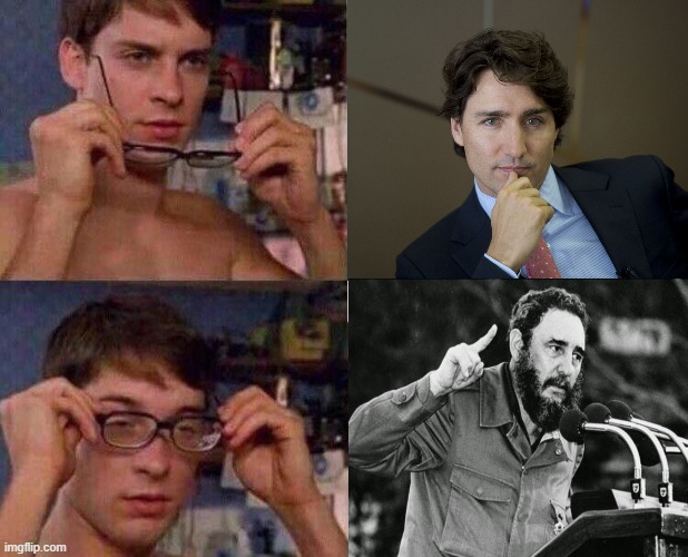 Fidel and Justin | image tagged in fidel,castro,justin trudeau | made w/ Imgflip meme maker