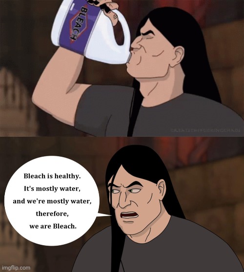 Go forth and die. | image tagged in metalocalypse,brutality,drink bleach,death comes unexpectedly,heavy metal | made w/ Imgflip meme maker