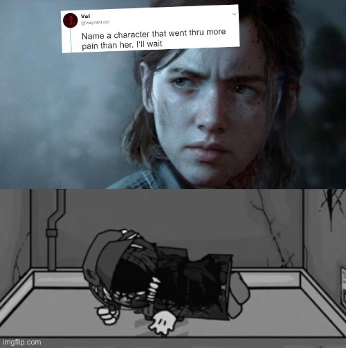 Respect? | image tagged in name someone who has been through more pain,madness combat,the last of us,suffering,memes,respect | made w/ Imgflip meme maker