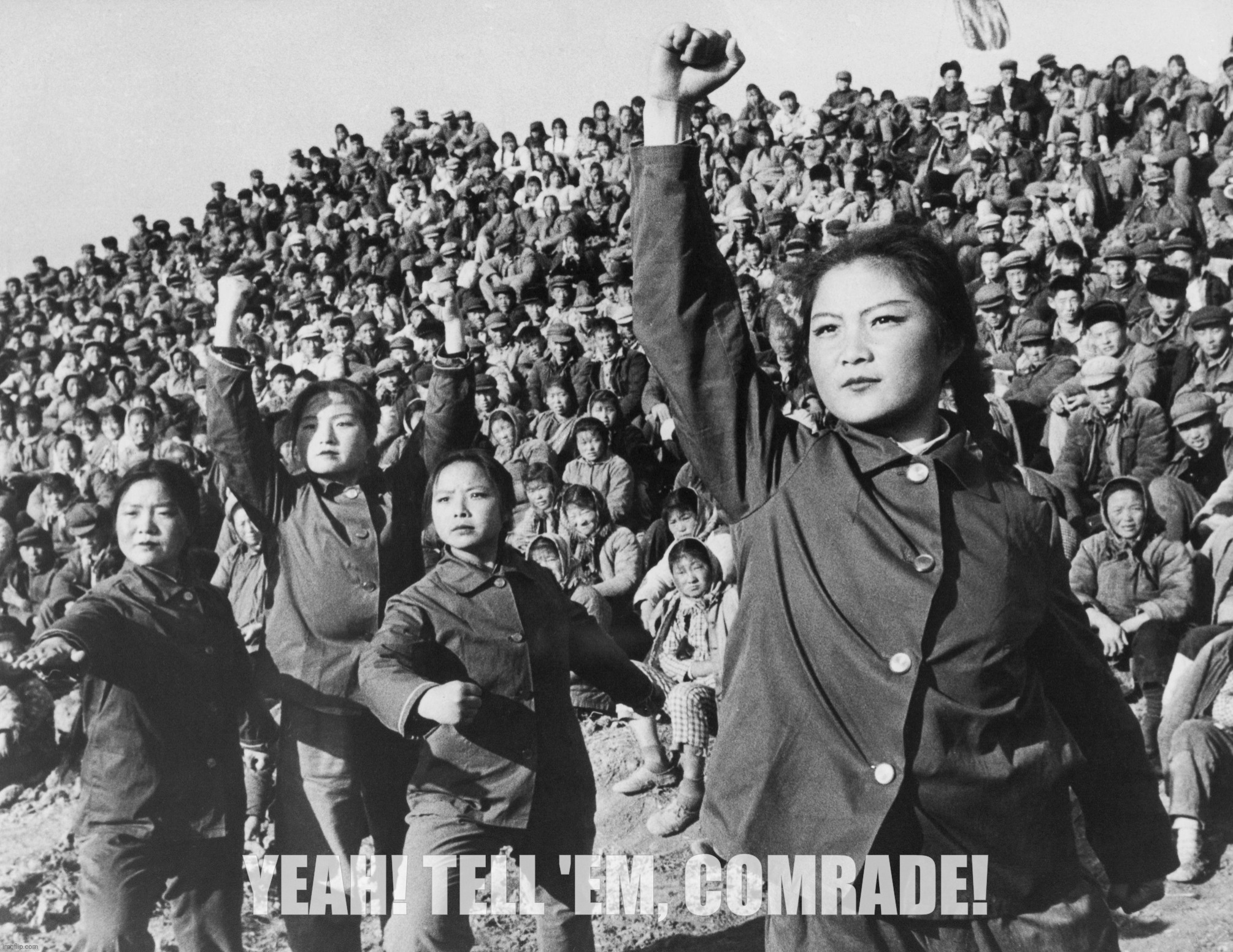 Chinese Cultural Revolution Template xl | YEAH! TELL 'EM, COMRADE! | image tagged in chinese cultural revolution template | made w/ Imgflip meme maker