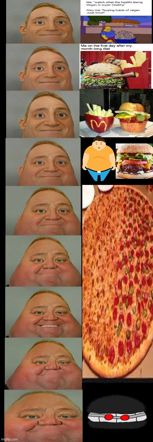 oh no too much fatty food I need a diet | image tagged in mr incredible becoming fat | made w/ Imgflip meme maker