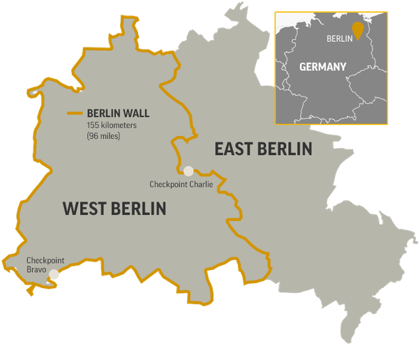 The Berlin Wall that enclosed West Berlin Blank Meme Template