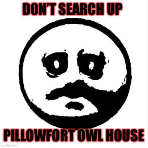 The Face of Dread | DON’T SEARCH UP; PILLOWFORT OWL HOUSE | image tagged in the face of dread | made w/ Imgflip meme maker