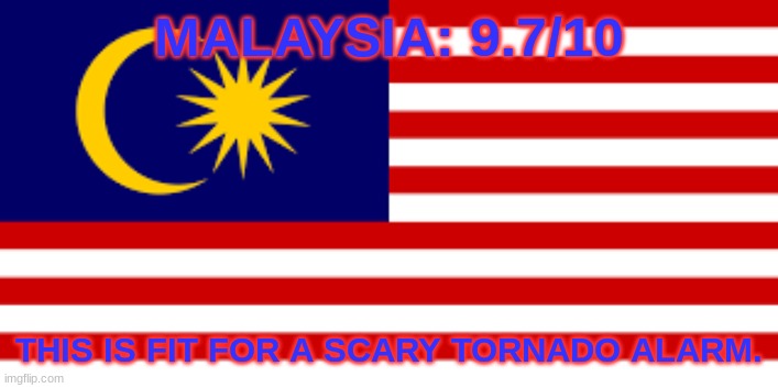 MALAYSIA: 9.7/10; THIS IS FIT FOR A SCARY TORNADO ALARM. | made w/ Imgflip meme maker