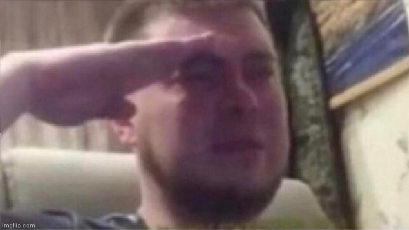 Crying Salute | image tagged in crying salute | made w/ Imgflip meme maker