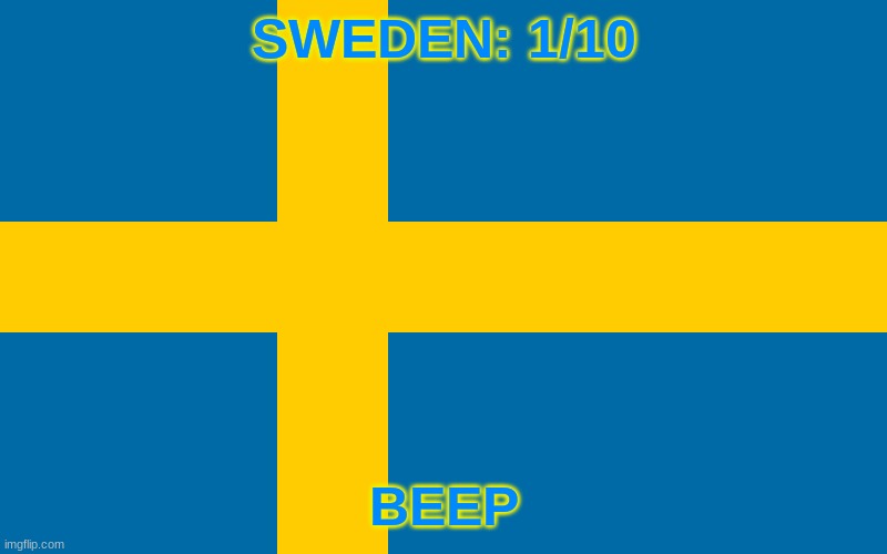 SWEDEN: 1/10; BEEP | made w/ Imgflip meme maker