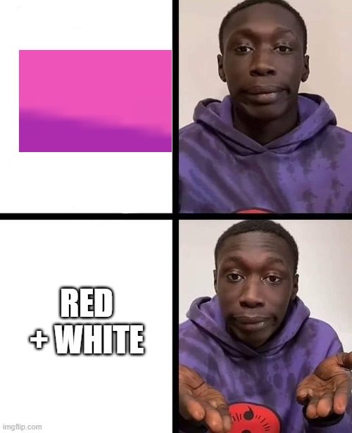 khaby lame meme | RED + WHITE | image tagged in khaby lame meme | made w/ Imgflip meme maker