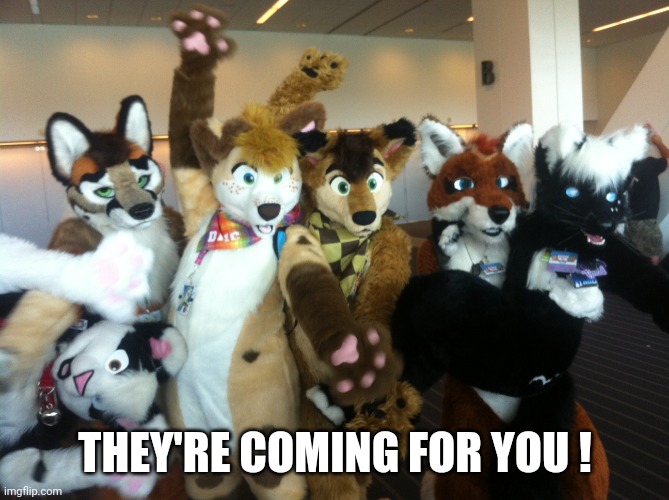 Furries | THEY'RE COMING FOR YOU ! | image tagged in furries | made w/ Imgflip meme maker