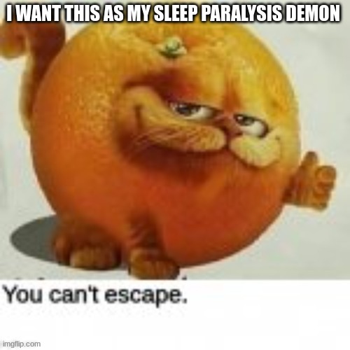 sleep paralysis | I WANT THIS AS MY SLEEP PARALYSIS DEMON | image tagged in cursed image,garfield | made w/ Imgflip meme maker