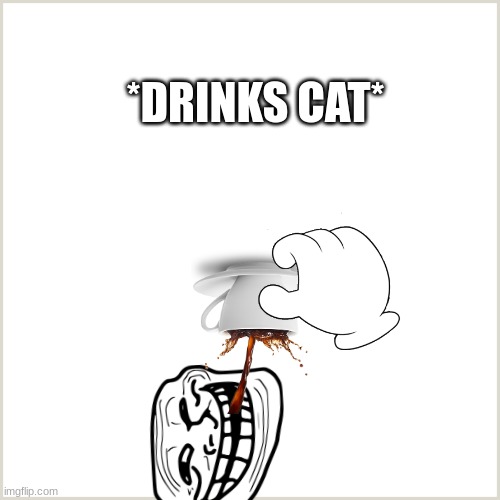 Blank Background | *DRINKS CAT* | image tagged in blank background | made w/ Imgflip meme maker
