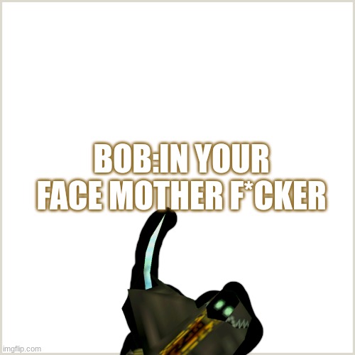 Blank Background | BOB:IN YOUR FACE MOTHER F*CKER | image tagged in blank background | made w/ Imgflip meme maker