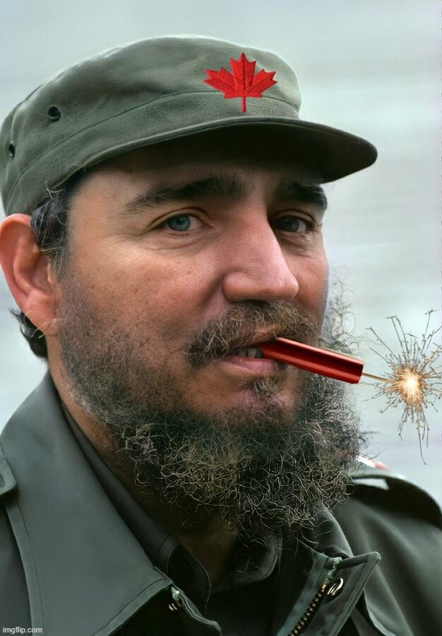 Fidel Trudeau | image tagged in fidel castro,canada,justin trudeau,tyranny,martial law,communism | made w/ Imgflip meme maker