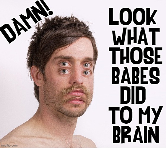 How Girls Affect a Guy | LOOK 
WHAT
THOSE
BABES
DID 
TO MY
BRAIN; DAMN! | image tagged in vince vance,attractive,girls,men,love,women | made w/ Imgflip meme maker