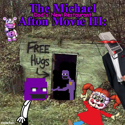 Known in-game as Circus Baby's Pizza World. | The Michael Afton Movie III:; Dad's New Restaurant | image tagged in hugging pennywise | made w/ Imgflip meme maker