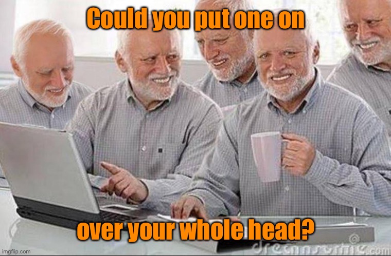 Mergin my own pull requests | Could you put one on over your whole head? | image tagged in mergin my own pull requests | made w/ Imgflip meme maker
