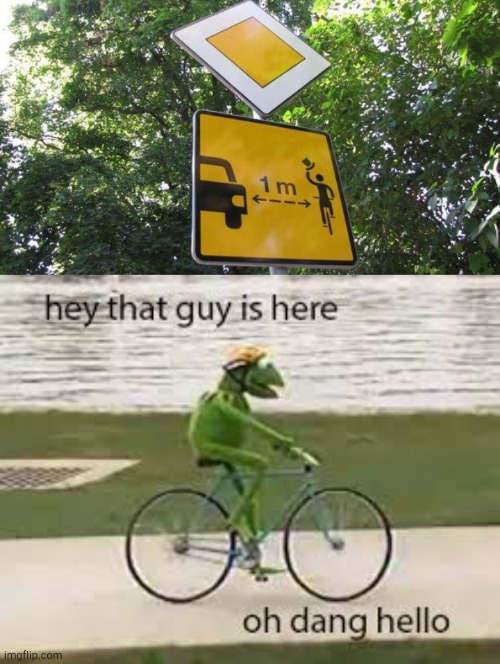 1 meter on the bicycle and a car.. social distancing | image tagged in memes,funny,funny signs,1 meter,bicycle,and car | made w/ Imgflip meme maker