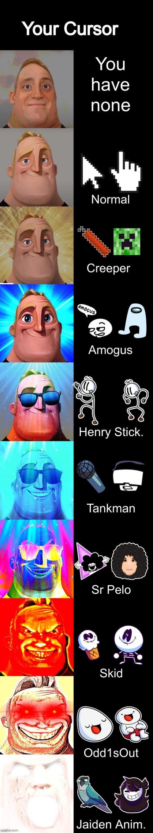 cursed cursor | image tagged in mr incredible becoming canny | made w/ Imgflip meme maker