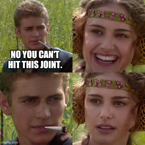 Anakin Padme 4 Panel | NO YOU CAN'T HIT THIS JOINT. | image tagged in anakin padme 4 panel | made w/ Imgflip meme maker