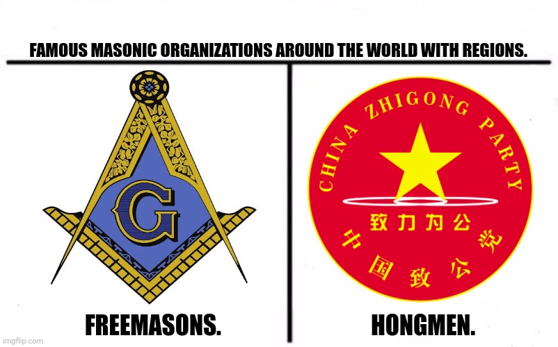 Who Would Win Blank | FAMOUS MASONIC ORGANIZATIONS AROUND THE WORLD WITH REGIONS. FREEMASONS.                                 HONGMEN. | image tagged in memes,occult,days | made w/ Imgflip meme maker