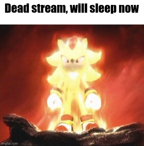 Gn <3 | Dead stream, will sleep now | image tagged in super shadow | made w/ Imgflip meme maker