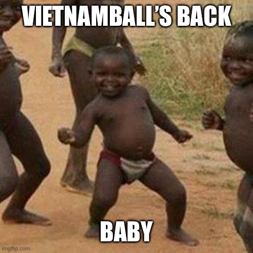 Yes, I am Vietnamball’s final alt, if it gets deleted, I’m leaving IMGflip. | VIETNAMBALL’S BACK; BABY | image tagged in vietnamball | made w/ Imgflip meme maker