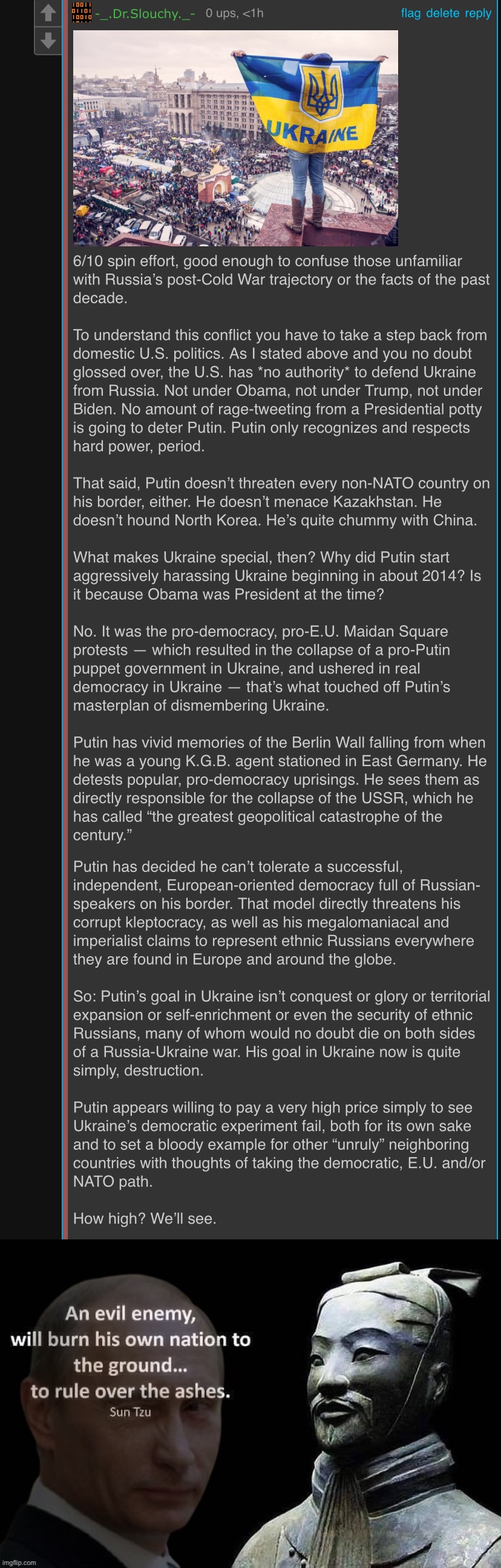 What Putin really wants in Ukraine. | image tagged in sun tzu putin | made w/ Imgflip meme maker