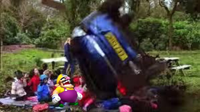 Wario_dies_by_getting_crushed_by_someone_who_thinks_they_are_in_forza_horizon_5.mp3 | image tagged in car crushing children | made w/ Imgflip meme maker