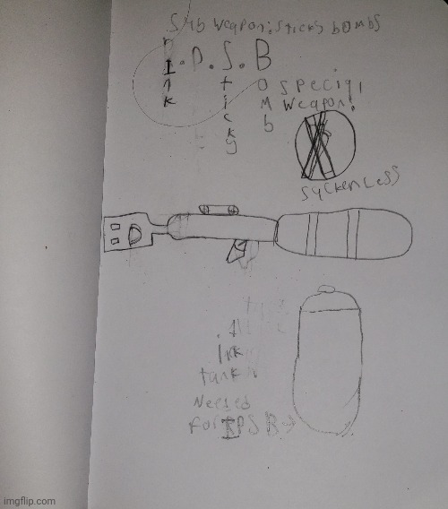 The I.P.S.B (Ink Propelled Suction Bomb), more info in comments
(My hope for this is it to be in Sploon 3) | image tagged in sploon weapon idea | made w/ Imgflip meme maker
