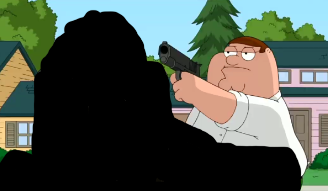 High Quality Peter points gun to something Blank Meme Template