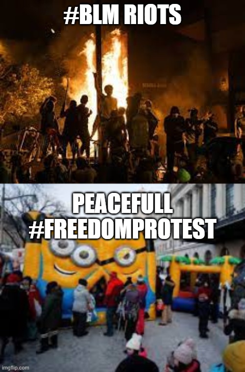 freedomprotest | #BLM RIOTS; PEACEFULL #FREEDOMPROTEST | image tagged in blm riot,bouncy castle | made w/ Imgflip meme maker