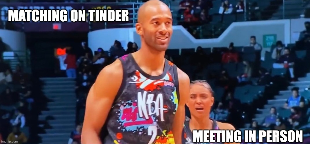 Tinder in real life | MATCHING ON TINDER; MEETING IN PERSON | image tagged in funny,tinder,bumblebee,dating,online dating | made w/ Imgflip meme maker