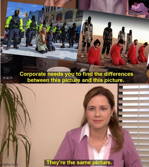 The Canadian Government has crossed the line. Why are Canadians allowing this to happen? | image tagged in memes,they're the same picture | made w/ Imgflip meme maker