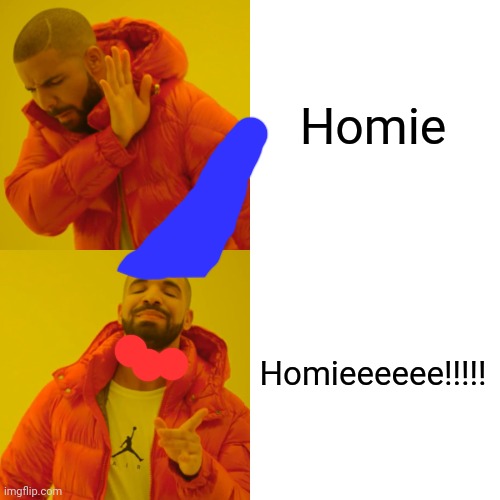 Drake Hotline Bling | Homie; Homieeeeee!!!!! | image tagged in memes,drake hotline bling | made w/ Imgflip meme maker