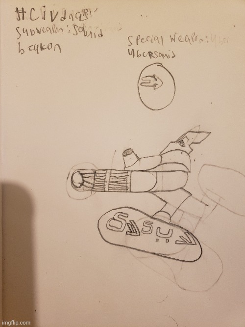 The Hcivdnas, more info in comments (hopefully it's in Sploon 3) | image tagged in sploon weapon idea | made w/ Imgflip meme maker