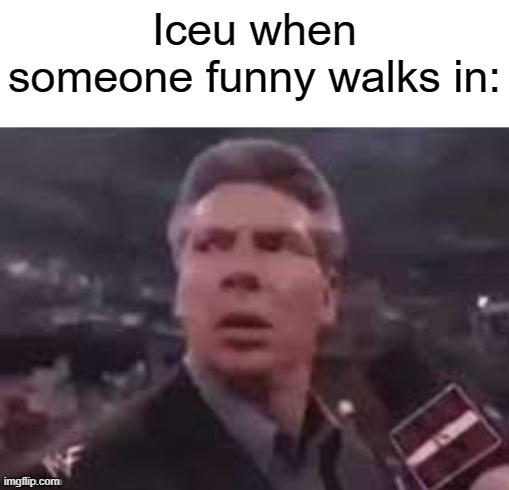 Watch him flag this image lol | Iceu when someone funny walks in: | image tagged in x when x walks in | made w/ Imgflip meme maker