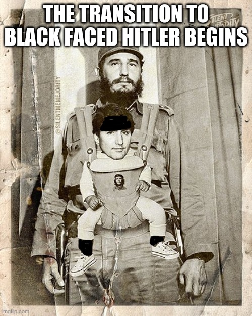 Black faced Hitler | THE TRANSITION TO BLACK FACED HITLER BEGINS | image tagged in hitler | made w/ Imgflip meme maker