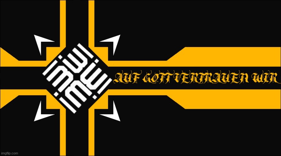 the words on the flag says "in god we trust " in german | made w/ Imgflip meme maker